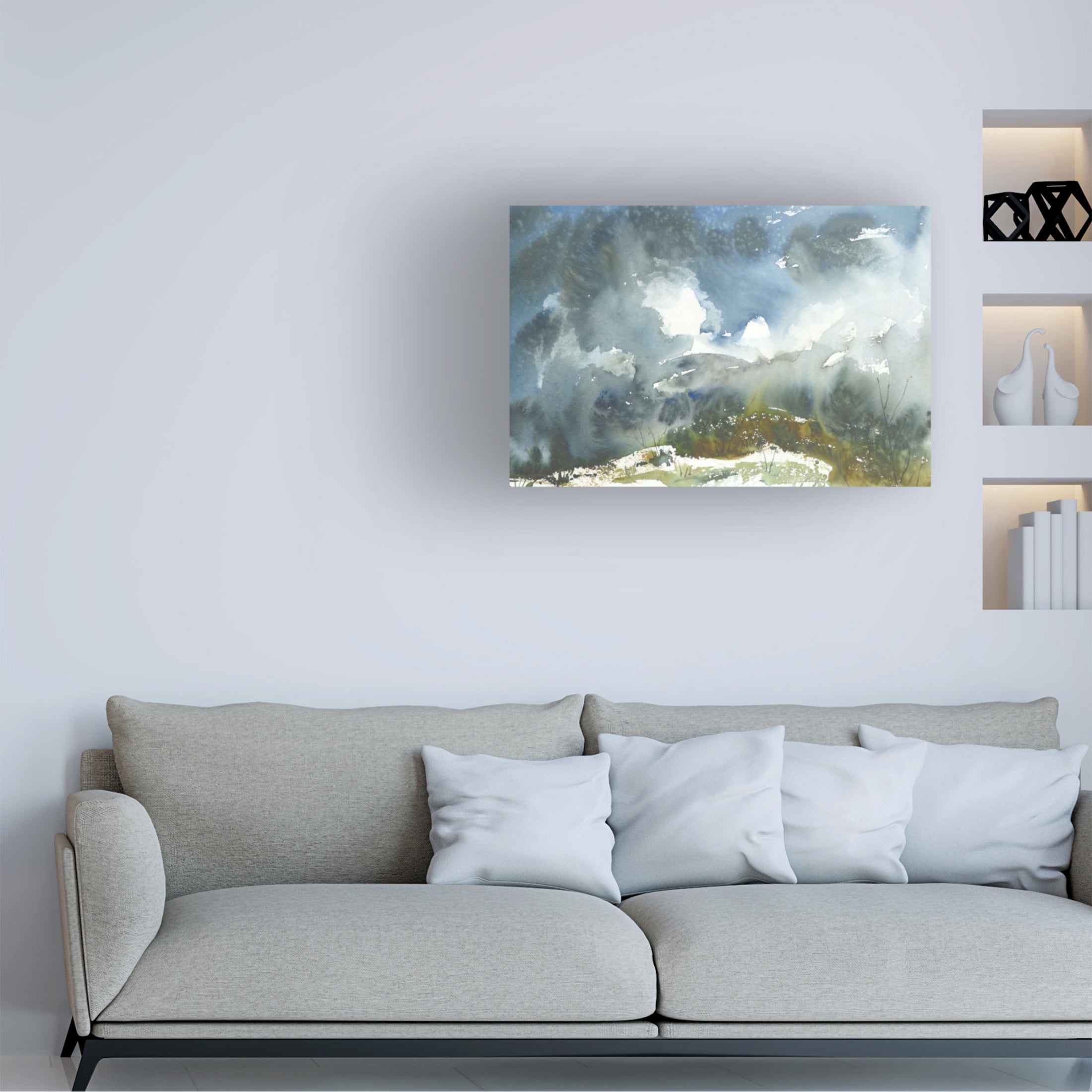Canvas Wall Art - Randy Noble Fine Art 'Moss Fog' Wall Art for Living Room, Bedroom, or Office Décor by Trademark Fine Art - 32 x 22 Inches