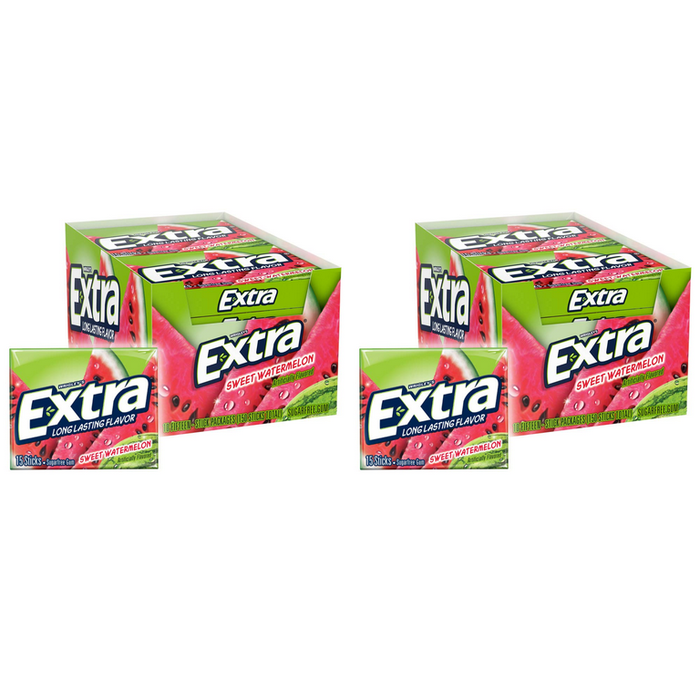 Extra Sweet Watermelon Sugar Free Bulk Chewing Gum, 15 Pc,, 55 OFF