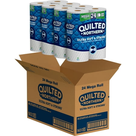 Quilted Northern Ultra Soft & Strong Toilet Paper, 24 Mega Rolls ...