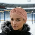 thumbnail image 2 of Unique Bargains 1 Pc Women's Warm Headband Winter Ear Warmer Wave Cross Head Wraps Pink, 2 of 6