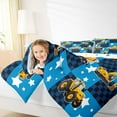 thumbnail image 4 of Homewish Boys Girls Yellow Truck Bedding Comforter Set 2pcs,Cartoon Car Twin Comforter Sets Microfiber,Geometric Plaid Grid Breathable Bedding Set,Super Cozy Room Decor,Reversible, 4 of 8