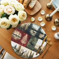 thumbnail image 2 of Round Placemats Deer Forest 15 inch Set of 6 Table Mats for Dining Table Animal Leaves Heat Resistant Non-Slip Kitchen & Home Decorative Place Mat Set, 2 of 8