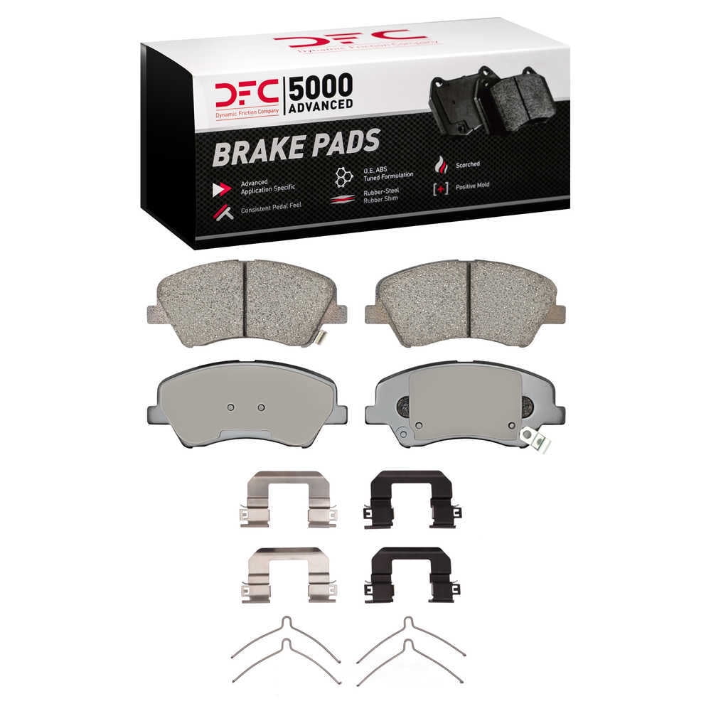 Dynamic Friction Company 1551-2190-01 DFC 5000 Advanced Brake Pads - Ceramic and Hardware Kit - OE