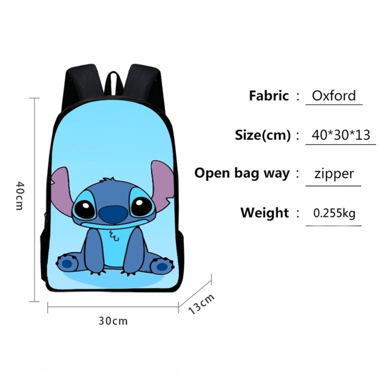 16″Lilo & Stitch Backpack School Bag+Lunch Bag+Pencil Bag - giftcartoon