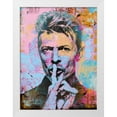 thumbnail image 2 of Stephen Chambers 25x32 White Modern Wood Framed Wall Art Titled - David Bowie Circles, 2 of 6