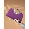 thumbnail image 2 of REMANLAND Women's Satin Pleated Evening Clutch Bag, Purple, 2 of 7