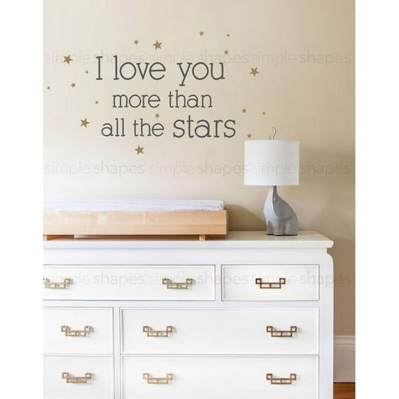 I Love You More Than All The Stars Quote Lettering Wall Decal