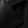 thumbnail image 5 of Qulqfy Mens Long Coat Wool Blend Black Winter Double Breasted Warm Notched Collar Trench Coat Mens Pea Coat S, 5 of 9