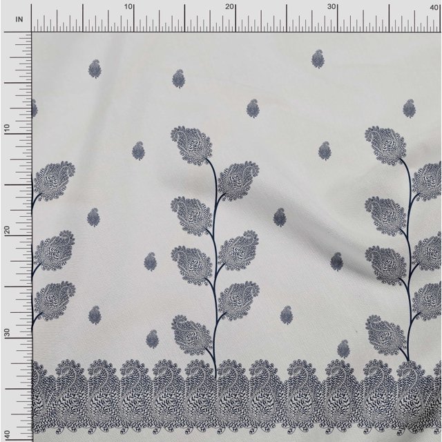 Soimoi Poly Georgette Fabric Paisley Panel Fabric Prints by Yard 42 Inch Wide