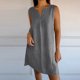 thumbnail image 2 of Vestido de Verano de Manga Corta para las Mujeres Vestido de Sol Sólido con Cuello en V Casual, Vestido de Ventilación de Playa para Imágenes, Uso Diario Y de Fiesta, Poliéster Ligero, 2 of 6