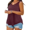 thumbnail image 3 of Uootdi Womens Tank Tops V Neck Loose Fit Sleeveless Solid Color Stretchy Breathable Pullovers Casual Daily Tops Loungewear Style Gift, 3 of 7