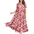 thumbnail image 1 of Vestido YESNO para mujer, casual, holgado, bohemio, floral, maxi S, 1 of 6