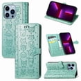 thumbnail image 1 of Funda Cartera FOXDOCK para iPhone 13 ProMax , Flip PU con Relieve de Gatos y Perros, Tarjetero y Soporte, 1 of 6