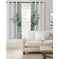 thumbnail image 2 of Sage Green Eucalyptus Leaves Kitchen Curtains Farmhouse Stripe Botanical Cafe Short Curtains for Bathroom Blackout Window Curtain Small Window Treatment Drapes for Bedroom Living Room 27.5"x39"x2, 2 of 9