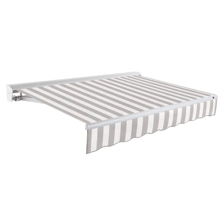 Awntech 20' x 10' Destin Manual Patio Retractable Awning, Gray/White Stripe