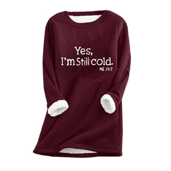 Women's Thermal Fleece Tunic Tops for Leggings Winter Warm Casual Long Sleeve Sherpa Lined Sweater Pullover (XL, Wine 01)