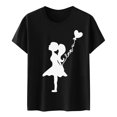 thumbnail image 4 of Baqcunre Valentine'S Day Shirts For Women Valentine Graphic Tees Couple Matching Shirts Short Sleeve T Shirt Blouse Womens Model(Black S-XXL),Womens Tops Graphic Tees Shirts For Women Womens Clothes, 4 of 6