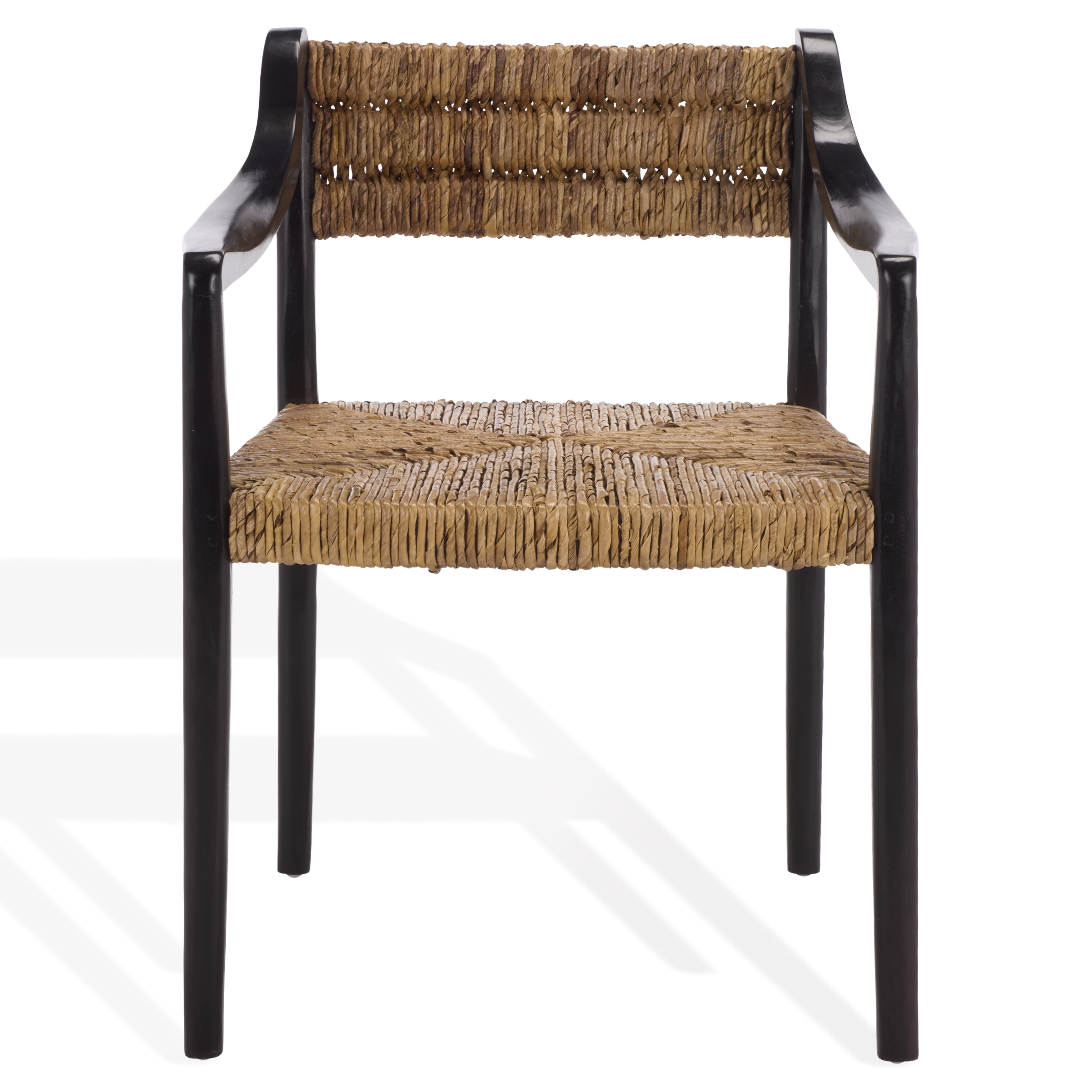 Safavieh Couture Kona Woven Abaca Dining Chair, Black/Natural