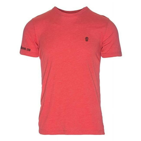 RecyclenBrand RM101RB-L Triblend Crew T-Shirt for Mens, Red with Black Logo - Large