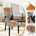thumbnail image 4 of 4 Pack Super Fit Stretch Removable Washable Short Dining Chair Covers Slipcover Protector, Spandex Fabric Chair Cover for Dining Room, Hotel, Ceremony (Geometric1, 4 per Set), 4 of 6