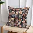 thumbnail image 6 of Throw Pillow Covers, England Stamps Pattern Soft Square Pillow Cases with Invisible Zipper for Couch Bed Sofa, Farmhouse Fall Home Decor 16"x16", 6 of 7