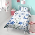 thumbnail image 4 of Blue Flowers and Butterflies Duvet Cover and Pillowcase Set for Single Bedding, Bedroom Accessories for Kids Teens, 4 of 5