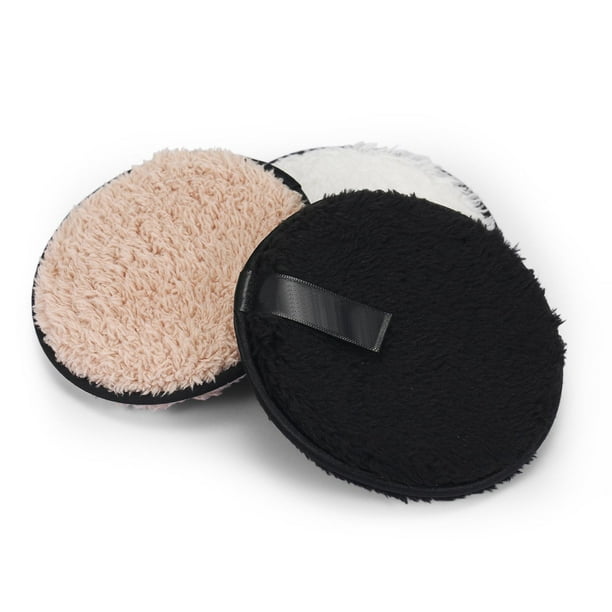 3Pcs Démaquillant Tampons Microfibre Réutilisable Serviette de Visage  Lingettes de Maquillage 