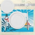 thumbnail image 3 of Ambesonne Cartoon Place Mats Set of 4, Oleanders and Sailboat, Standard Size, Blue Orange White, 3 of 6