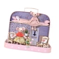 thumbnail image 4 of Casa de muñecas portátil, juego infantil, juguete de imitación, accesorios decorativos, mano de obra fina, regalos de cumpleaños, maleta, juguete de, 4 of 9