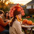 thumbnail image 6 of Plush Turkey Hat Funny Turkey Headwear For Thanksgiving Event Turkey Hat, Funny Turkey Silly Hat, Turkey Trot Hats, Thanksgiving Night Event, Dress-Up Party, Thanksgiving Decor, 6 of 6