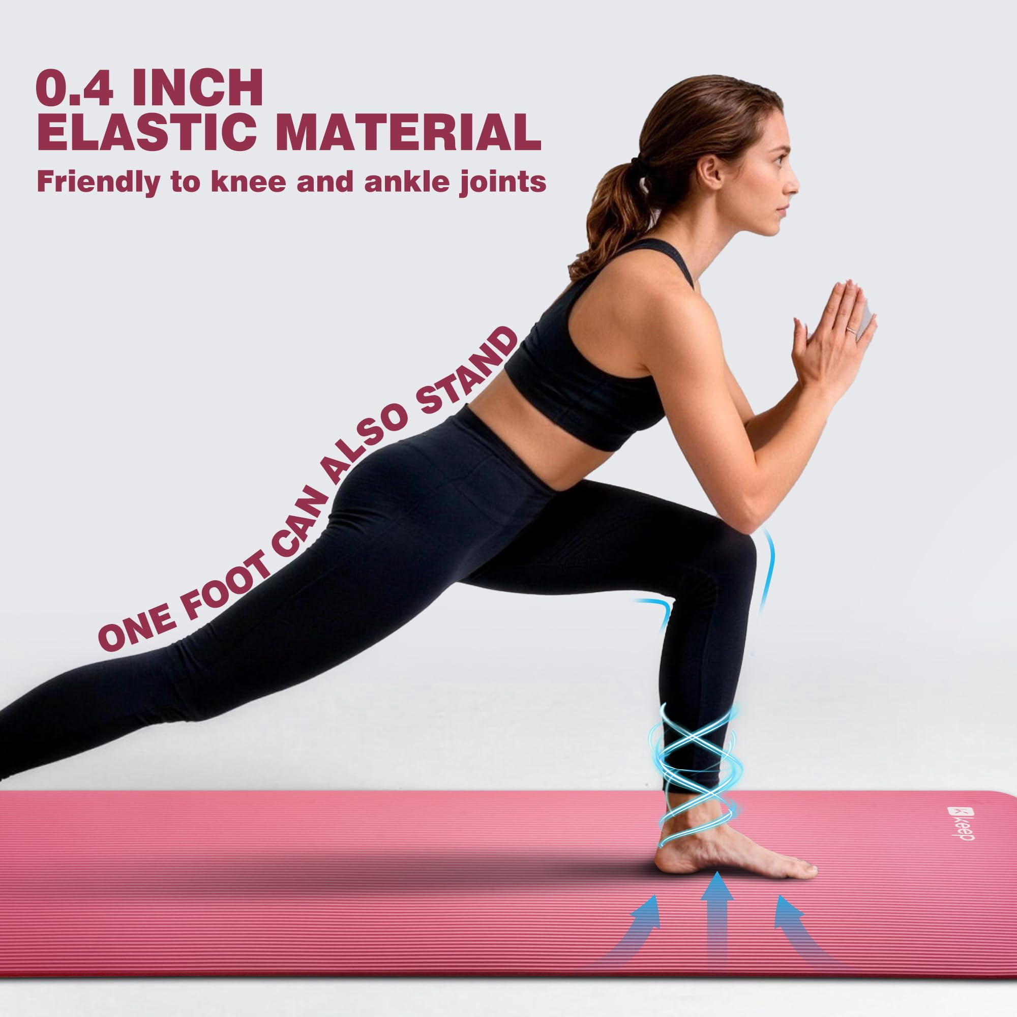 72”x24”x10mm pink NBR yoga mat for exercise pilates stretching meditation