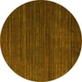 thumbnail image 1 of Ahgly Company Machine Washable Indoor Round Abstract Yellow Modern Area Rugs, 7' Round, 1 of 4