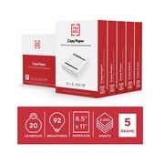 Staples TRU RED 8.5 x 11 Copy Paper 20 lbs. 92 Brightness 500 Sheets/Ream 5 Reams/Carton (TR56960)