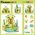 thumbnail image 4 of Set de bloques de construcción PicassoTiles con temática de safari con 8 figuras, 4 of 7