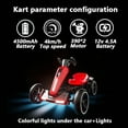 thumbnail image 4 of iRerts 12V Powered Pedal Go Kart, Ride on Toys Go Kart for Kids Boys Girls, Kids Ride on Go Cart with Music, LED Light, Horn, Forward Backward, Kids Birthday Gifts for 3-6 Ages, Red, 4 of 11