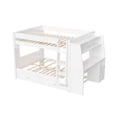 thumbnail image 5 of Mirightone Full over Full Bunk Bed with Trundle, Wood Bunk Bed with Desk and Storage Bookshelves, Full over Full Bunk Bed for Adults Teens, White, 5 of 6