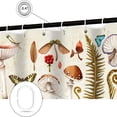 thumbnail image 5 of Vintage Mushroom Shower Curtain Retro Forest Nature Wild Plant Bathroom Decor with Aesthetic Mushrooms Butterflies Leaves Berries Cones Acorns, 70S 60S Modern Bathroom Accessories with Hooks 72X72IN, 5 of 5