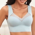 thumbnail image 6 of Kvture Womens Full Coverage No Underwire Bra Mesh Breathable Seamless Wide Strap Lifting Summer Sport Running Yoga Brassire Light Blue Bra S, 6 of 7