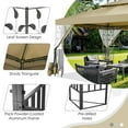 thumbnail image 3 of SANOPY 10'x13.3' Metal Patio Gazebo, Outdoor Gazebo Canopy Tent for Backyard with Mesh Curtains, Gazebos Shelter with Display Shelves, Steel Frame, Patio Covers for Tailgate, 3 of 12