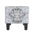 thumbnail image 4 of HomePop Medium Storage Ottoman with Hinged Lid, Antiqued Medallion Ebony, 4 of 6
