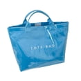 thumbnail image 2 of Soft Glossy PVC Tote Bag for Women, Blue, Lightweight Large Handbag for Daily Shopping Commute, 2 of 7