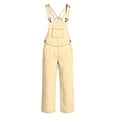 thumbnail image 3 of School Uniform for Girls Pocket Solid Print Overall Trousers Breathable Back-To-School Girls' Pants 5-6 Years, 3 of 6