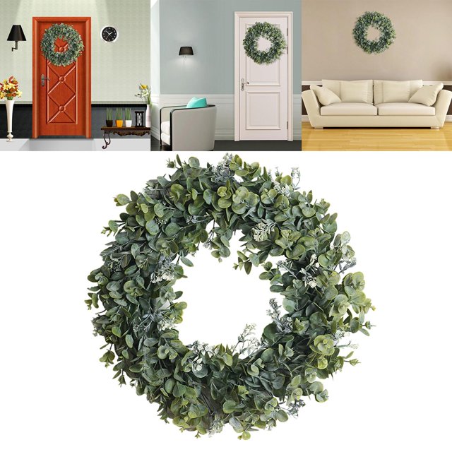 Corona colgante BLESIY de lavanda para decoración de hogar verde