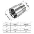thumbnail image 3 of Uxcell 1/2PT Male to 1/2PT Female Extension 30mm Length Stainless Steel 2Pack, 3 of 7