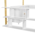 thumbnail image 4 of Euroco Wood Full Loft Bed with Foldable Desk, Cabinet and Shelves for Kids Teens Adults, White, 4 of 19