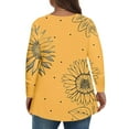thumbnail image 6 of Hkibbfh Plus Size Tshirts for Women 4x-5x Spring Top V Neck Long Sleeve T Shirts Curvy Women Dressy Casual Tunics Women Loose Fit Clothes Yellow L, 6 of 6