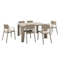 thumbnail image 1 of Ensemble de Salle à Manger Extérieur Loft avec 6 Chaises à Accoudoirs et Table Extensible de 55 Pouces Taupe, 1 of 5