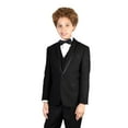 thumbnail image 1 of B-Caesar Black 5Pc Tuxedo Boy Suit Including Shirt And Bow Tie By Alberto Nardoni Brand Designer, 1 of 3