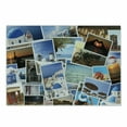 thumbnail image 1 of Collage Cutting Board, Summer Vacation Seaside Photo Clutter Island Holiday Travel Adventure Memories, Decorative Tempered Glass Cutting and Serving Board, in 3 Sizes, by Ambesonne, 1 of 2