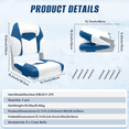 thumbnail image 6 of 2-Pack 19.6" Low Back Boat Seats, Fold-Down Captain Chairs with Thick Padding & Hinge, Marine Fishing Seats White & Blue, 6 of 7